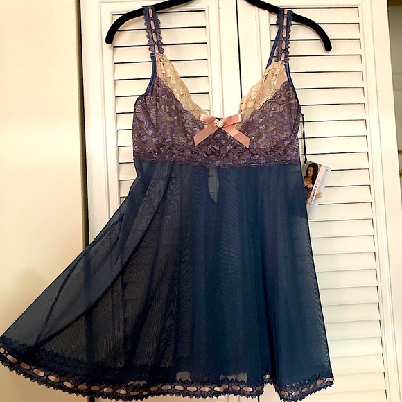 NWT Coquette Babydoll & G-string - Blue Oyster |Medium | Valentine’s Day - Picture 3 of 7